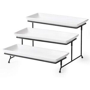 3 Tier Serving Stand Tiered Serving Stand with 3Porcelain Serving Platters Trays